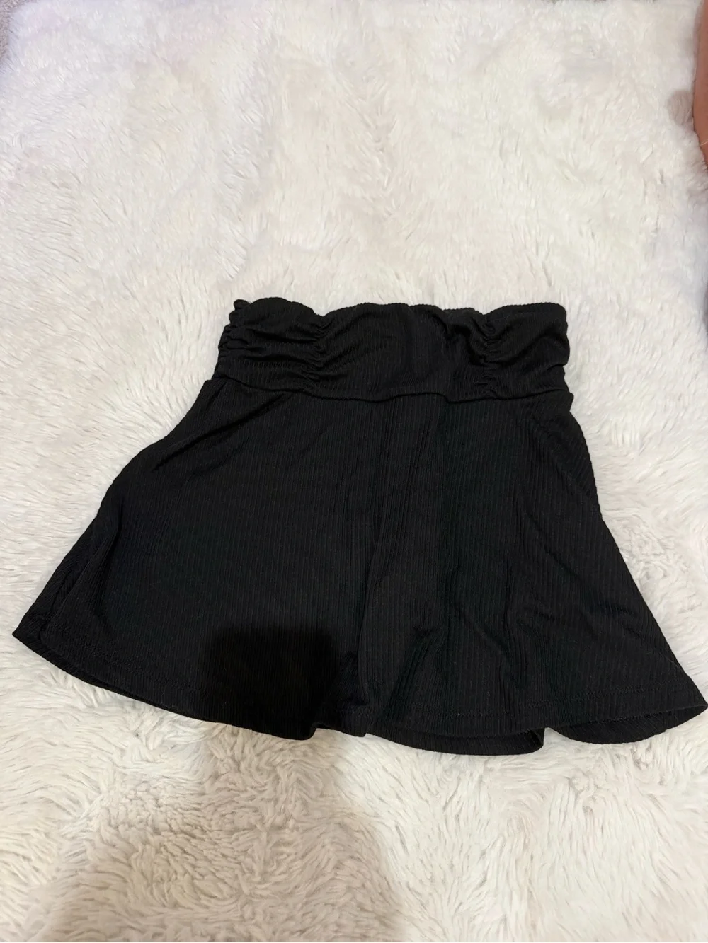 art class Black Ruffle Waist Flared Skirt